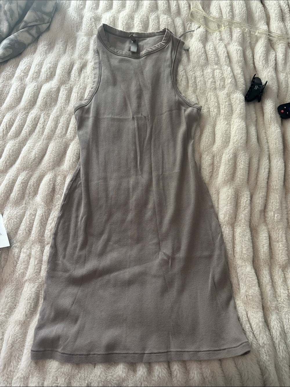 SKIMS Sleeveless Scoop Neck Bodycon Dress - Taupe
